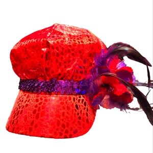 ``RH25740 Red on Red Newsboy Hat